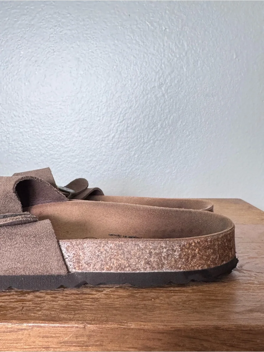 BioStep Brown Suede Leather Slide On Sandals Size 9